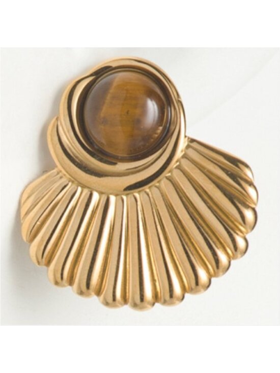 Gemma Gold Hoop Earrings | Dannijo DANNIJO Margot Gold Plated Fan Earrings